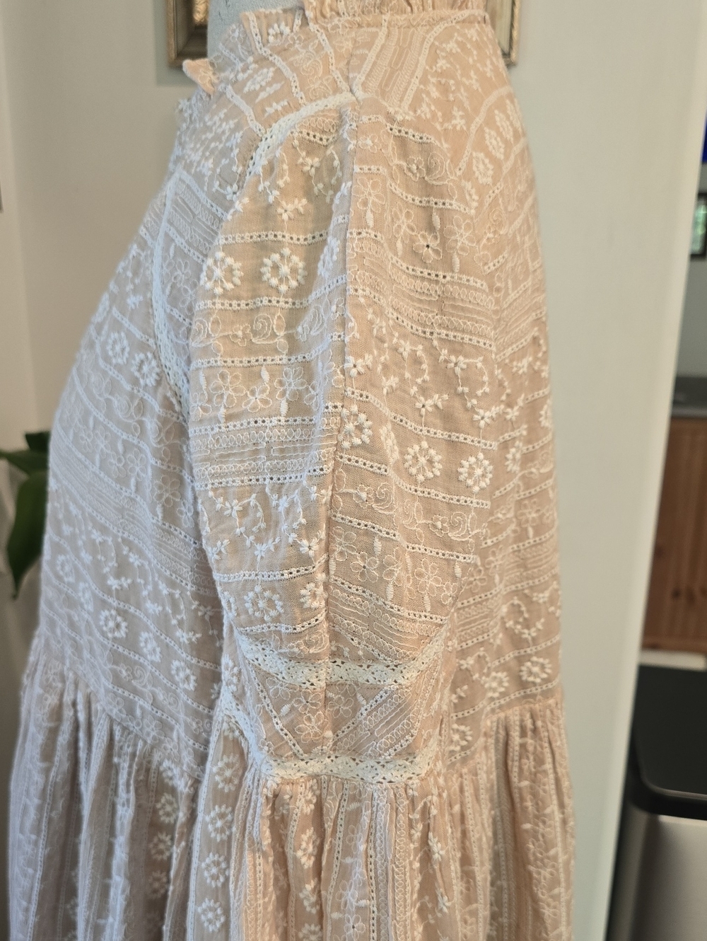 Impressions Beige Embroidered Mini Dress - Picture 11 of 11